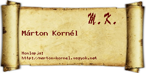 Márton Kornél névjegykártya