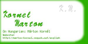 kornel marton business card