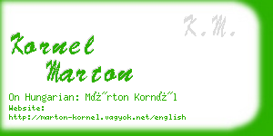 kornel marton business card